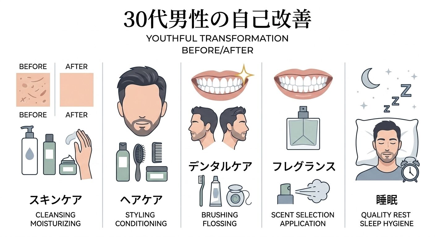 30代男性の自分磨き完全ガイドのイメージ画像