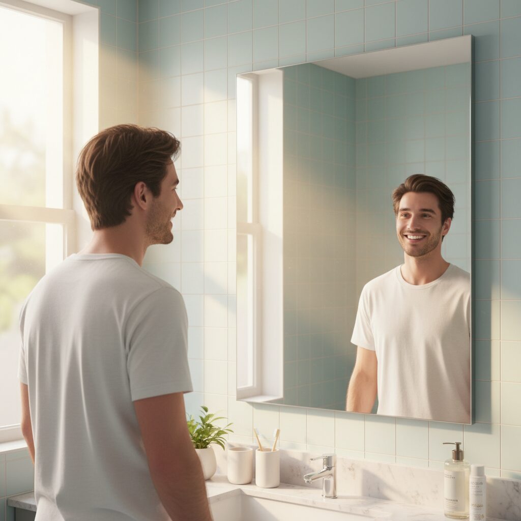 清潔感あふれる男性の笑顔