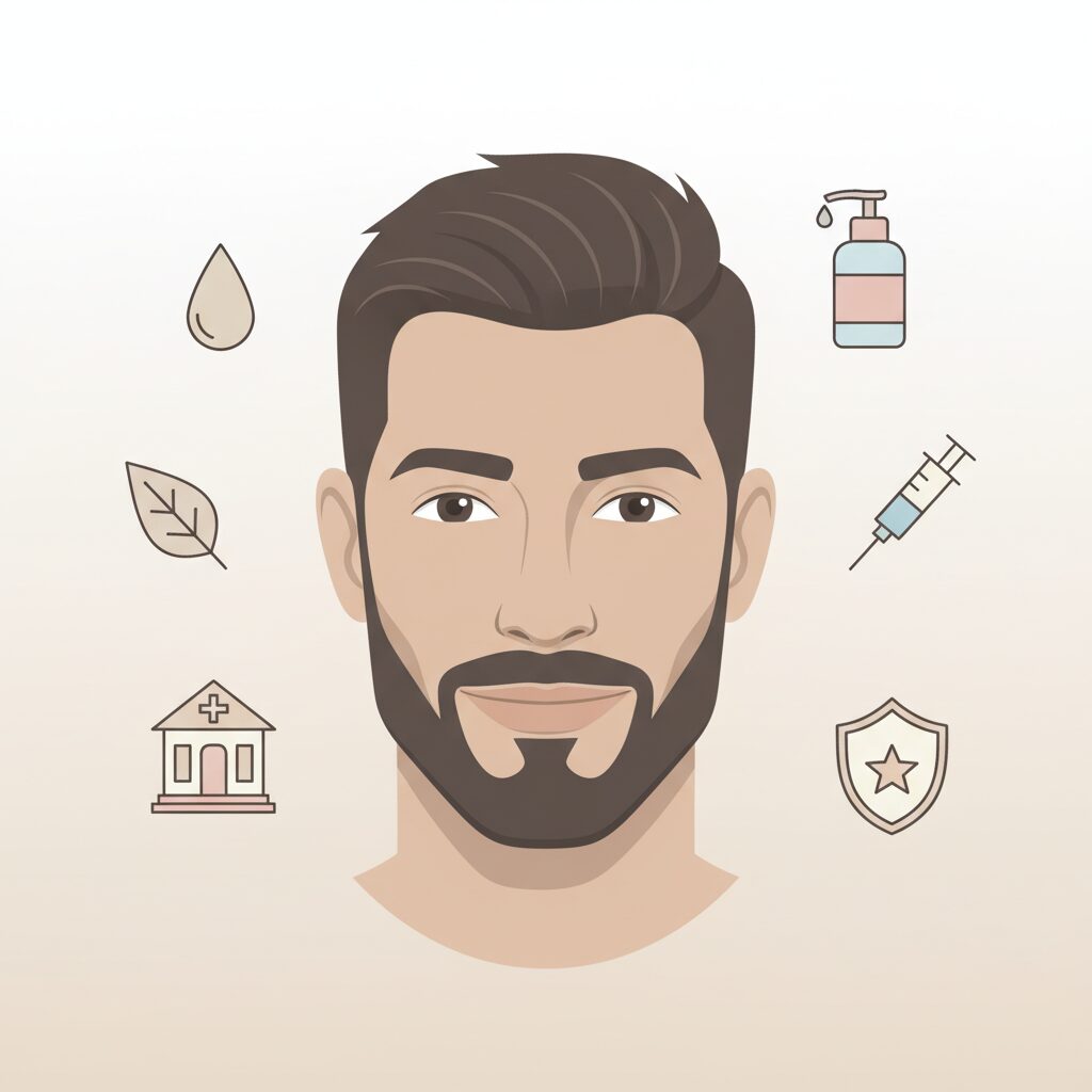 フェイスラインのたるみを改善した30代男性のイメージ画像